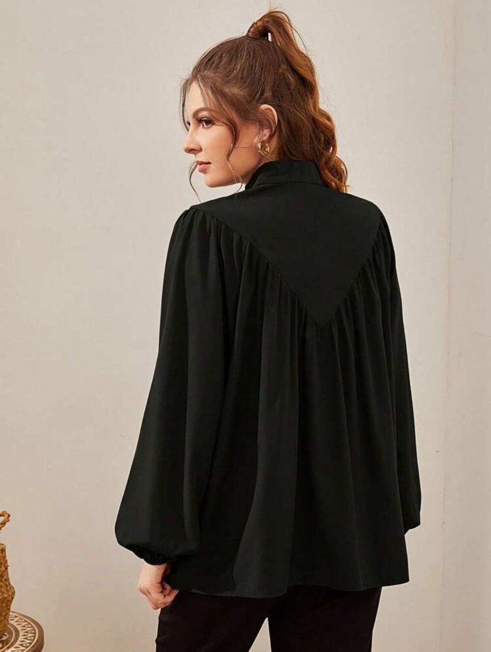 Ann Taylor V Yoke Mock Neck Top